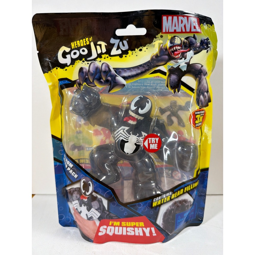 Marvel Heroes of Goo Jit Zu Venom Action Figure Black Squishy Toy NIB